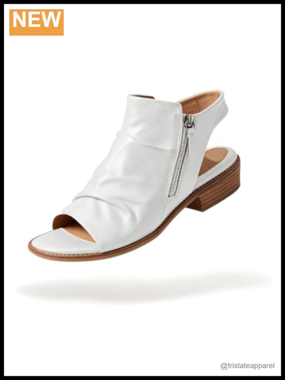 Women Low Block Heel Peep Toe Ankle Booties Slingback Zipper Sandals
